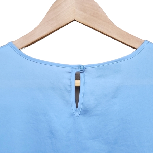 GERRY WEBER Front Pleat Blouse 44 L Suit Shell Top Bubble Hem Minimalist Boxy - Picture 9 of 15